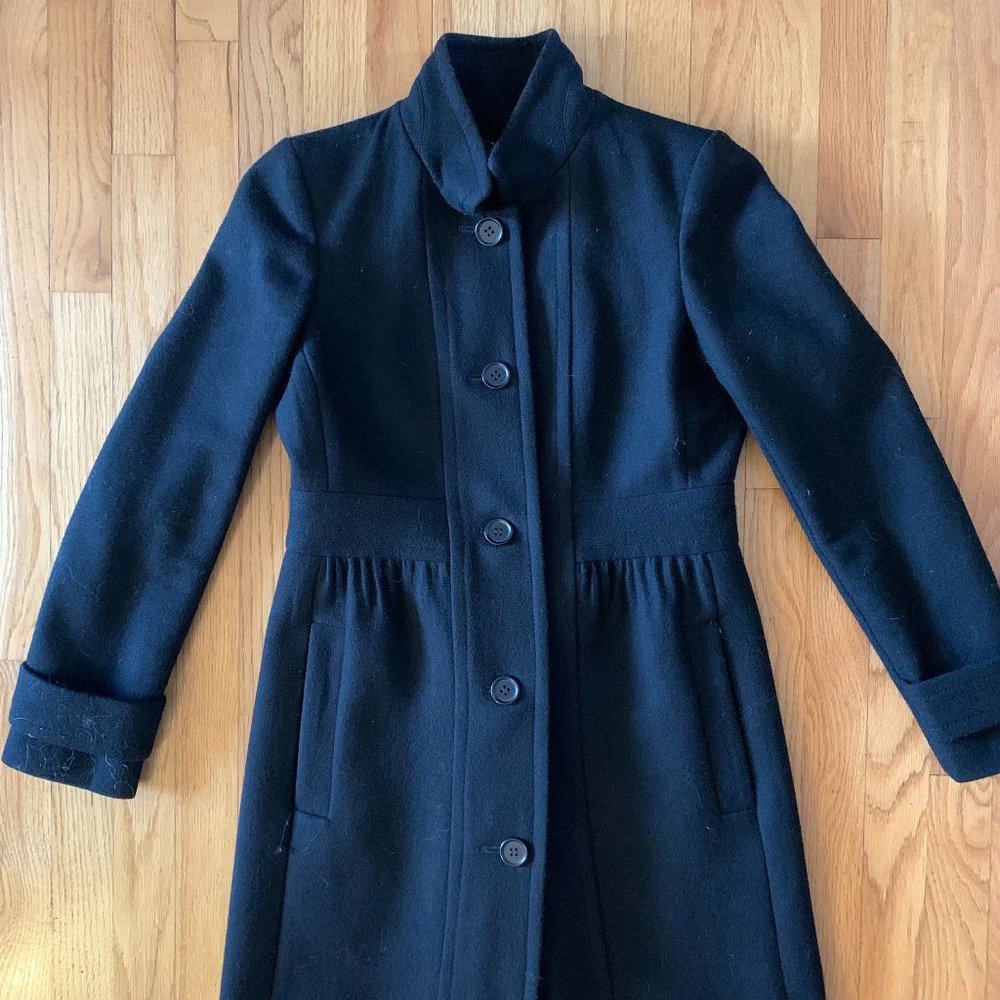 J. Crew Black Wool Blend Coat